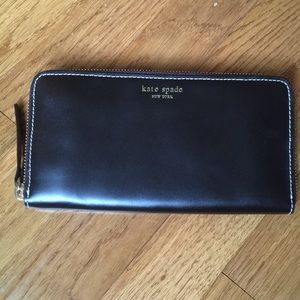 Kate Spade Espresso brown leather clutch